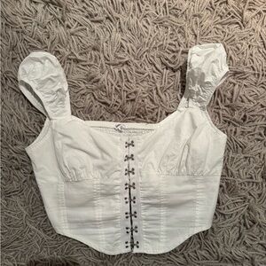 garage white crop top